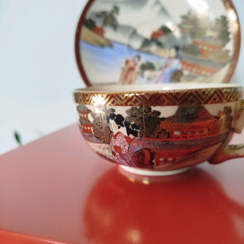 Chawan Japanese cup like new with saucer, 19th century