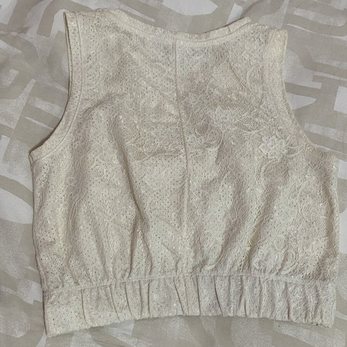 Zara cream top with elastic used, size small