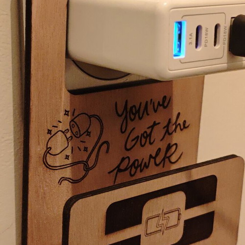 Wooden Hanging Phone Charging Stand for Wall Socket