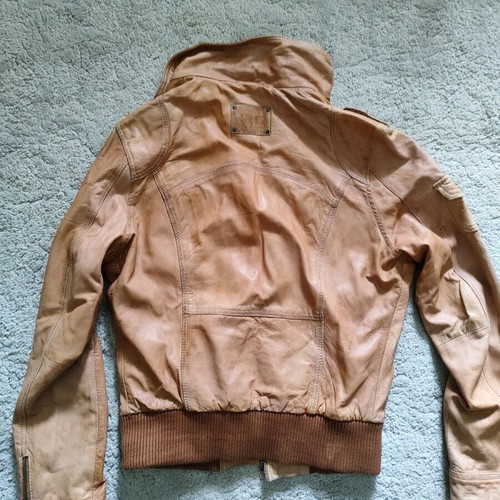Toi&Moi leather jacket used, tabba color, size medium
