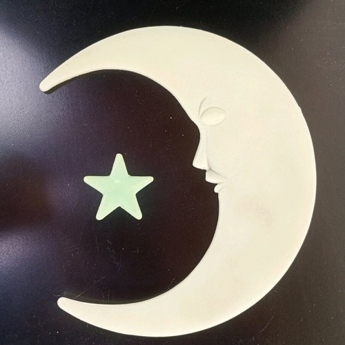 Moon and star used, glow in the dark