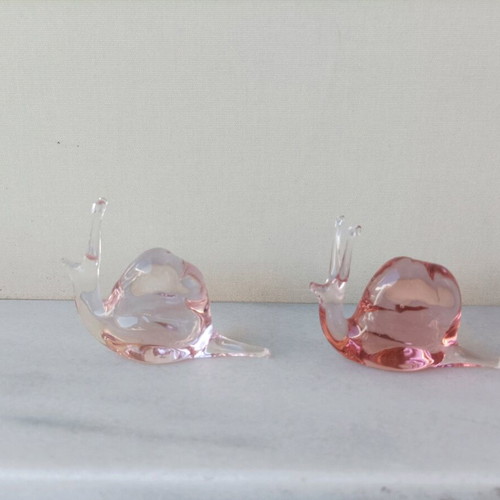 Vintage crystal decorative snails like new