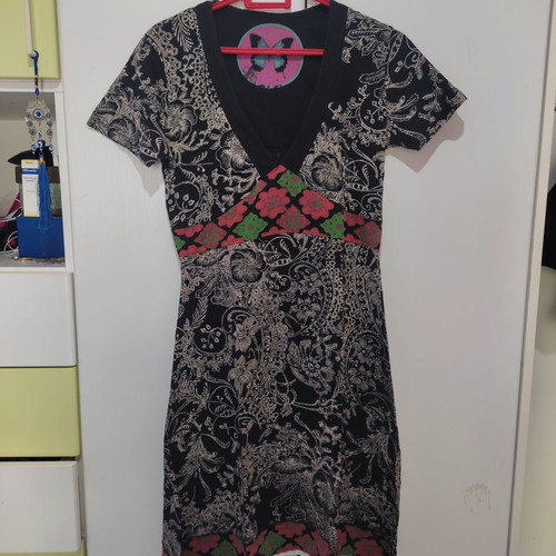 Desigual colorful cotton dress used, size L