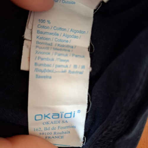Okaidi children's turtleneck shirt used, blue, cotton, size 5-6 years