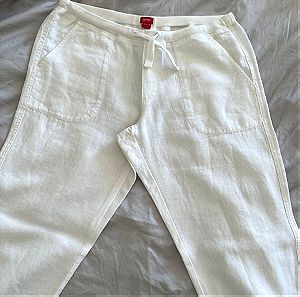 Esprit UK Size 10 Linen White Pants