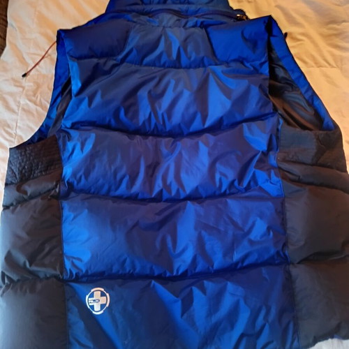 Polo Ralph Lauren RLX Leather Vest like new, blue, down-filled