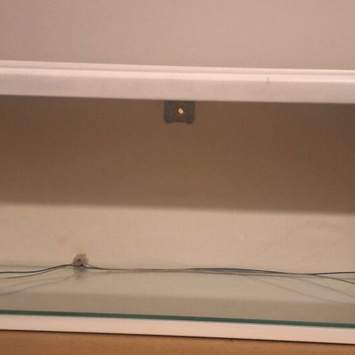 Wall-mounted showcase white lacquer with glass front like new