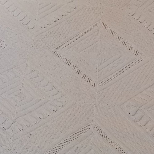 Hand-Knitted Blanket used with very fine needles