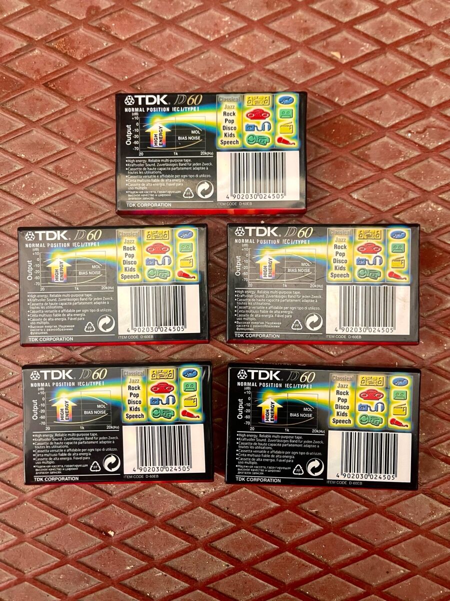 TDK 60 Audio Cassettes new, set of 5 - € 14,00 - Vendora.cy
