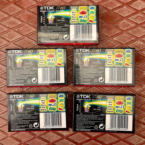 TDK 60 Audio Cassettes new, set of 5