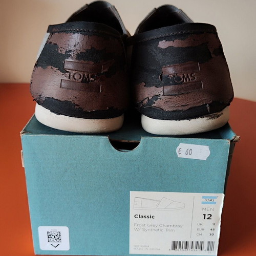 TOMS Classic casual shoes, Frost Grey Chambray, size 45