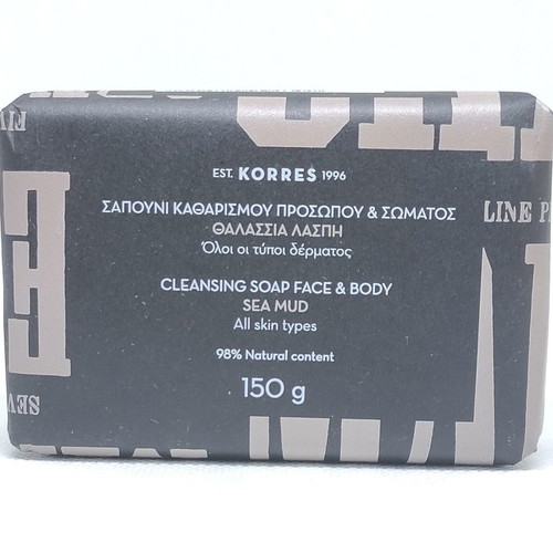 Korres Men's Cleansing Soap Face & Body Sea Mud new 150g