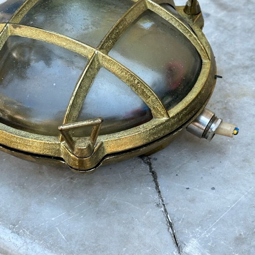 Industrial ceiling/wall light used, bronze, nautical style
