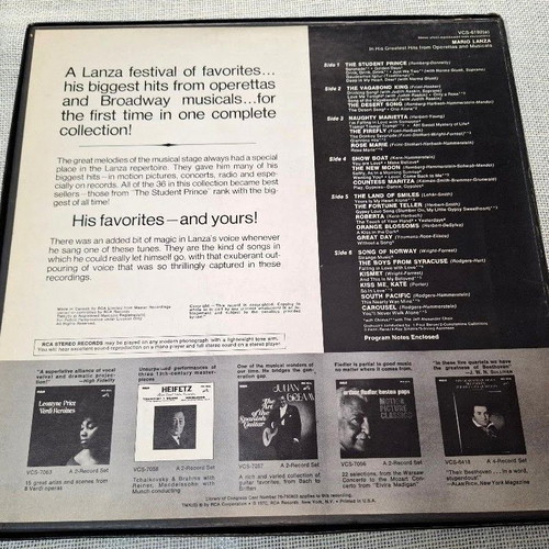 Mario Lanza In His Greatest Hits 3XLP Box μεταχειρισμένο, κλασσική