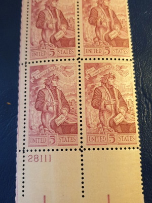 1965 5c Dante stamps mint block of 4