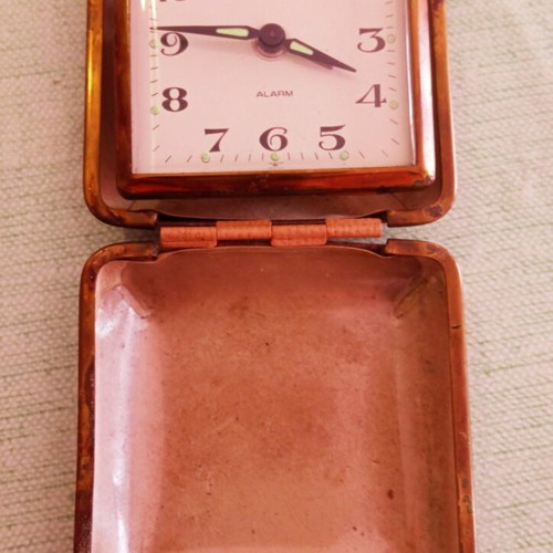 Vintage Modern travel alarm clock 1960s used