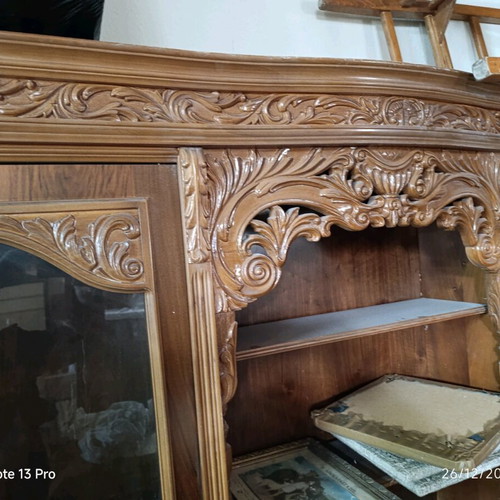 Large carved Louis style unit used with cabinets and drawers