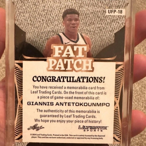 Ultimate Sports Giannis Antetokounmpo GU Jersey Fat Patch 1/3 like new