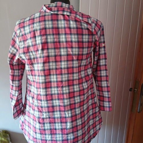 Women's summer checked shirt like new, size M, blue and red