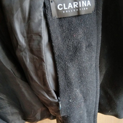 Clarina women's wool coat No.46 large black like new