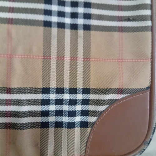 Vintage checked shoulder bag used, brown and beige