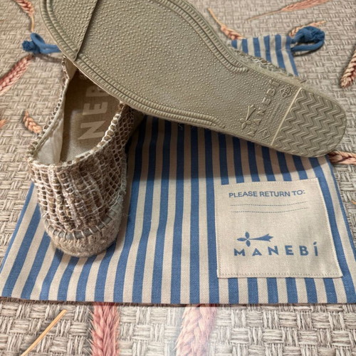 Manebi espadrilles, beige and brown, size 39