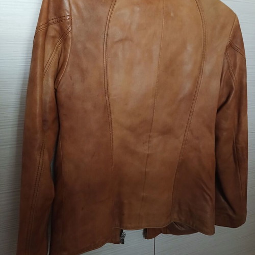 Leather women's jacket used size S brown TIMBER LEATHER
