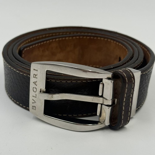 Bvlgari leather belt small size used, dark brown, 95 cm