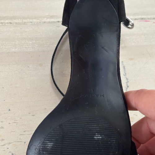 Mango sandals like new, black with silver crystals, 10 cm heel, size 41