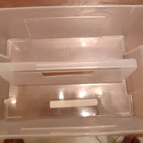 Storage container used, dimensions 25x37x12 cm