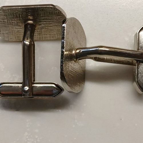 Ascot rhodium plated cufflinks like new, silver color