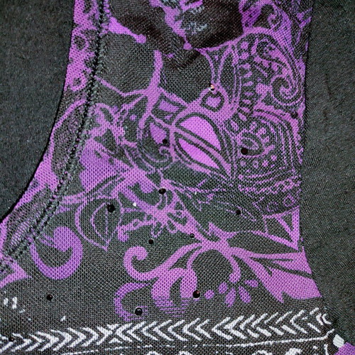 Whimsigoth long sleeve top Taifun like new, black and purple