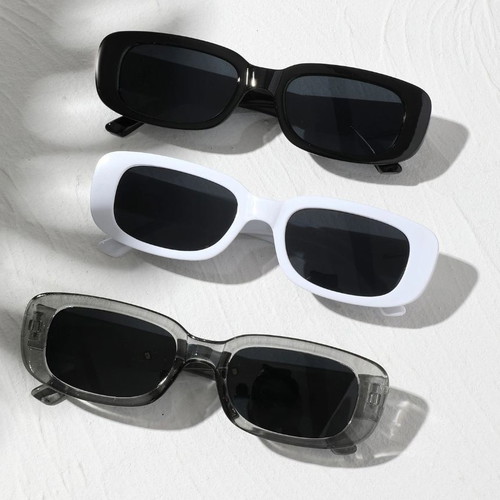 Set of 3 vintage sunglasses new, black, white, transparent