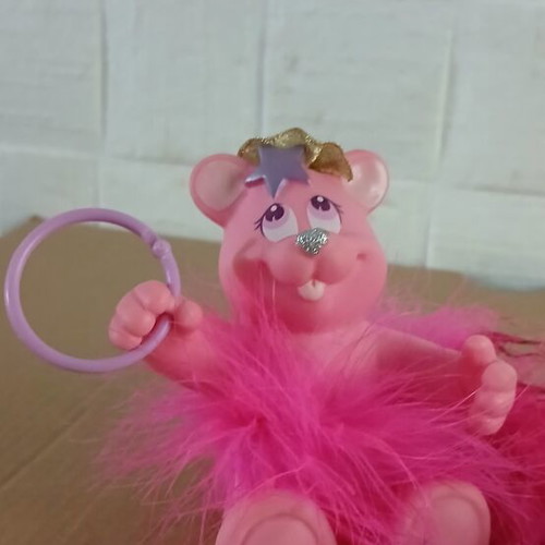 Fluffy Surprise Bear vintage παιχνίδι μεταχειρισμένο, ροζ, μοντέλο 1998