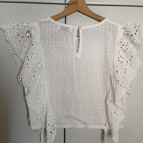Crop top with lace and various designs Pink Woman like new, white, XS
