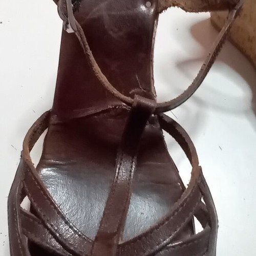 18CRR81 Cerruti women's brown platform sandals used with straps