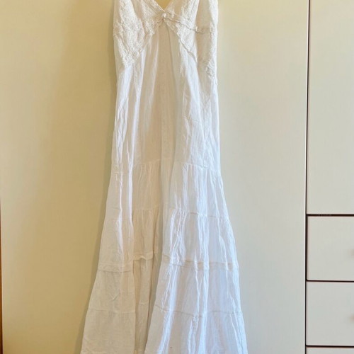 White long dress Platinum one size like new