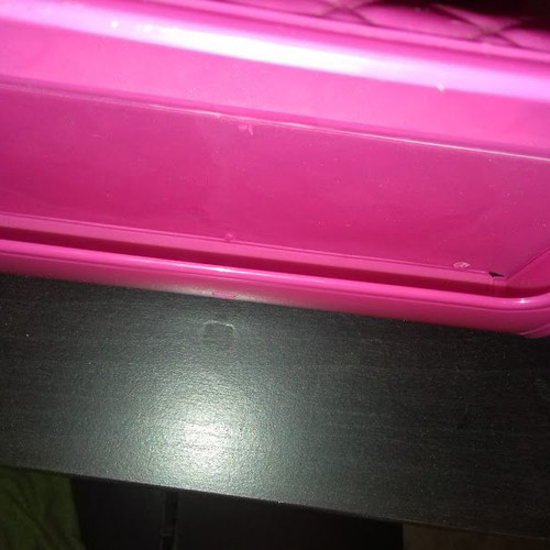 Children's bag cosmetic case used, plastic, pink and red