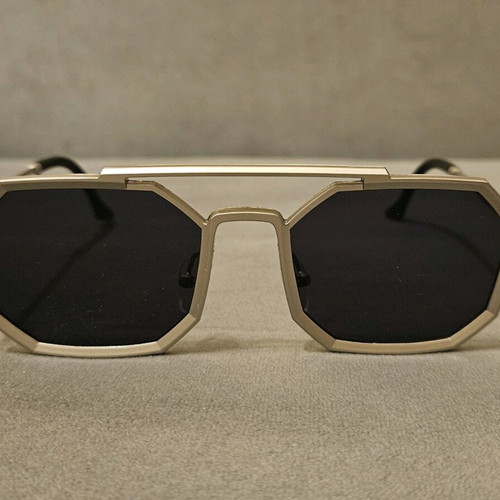 Design sunglasses with silver metal frame, new