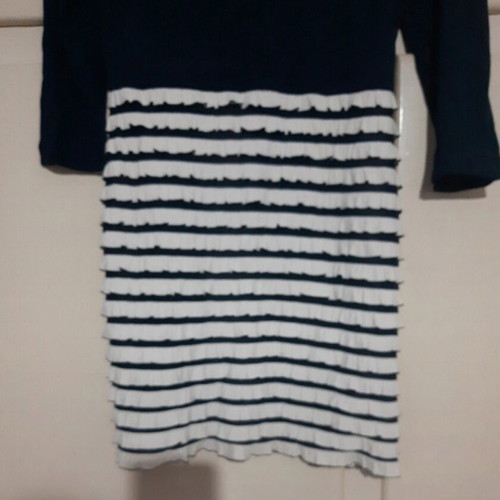 Navy blouse like new, size M 38 10, white and blue