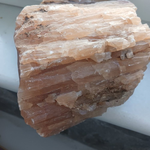 Aragonite mineral new, natural salmon pink crystal specimen