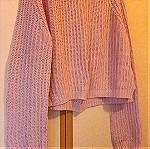  Γυναικείο κοντό πουλόβερ σε απαλό ροζ χρώμα, Extra Large