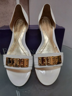 Enzo Angiolini summer shoes white and gold size 41 like new