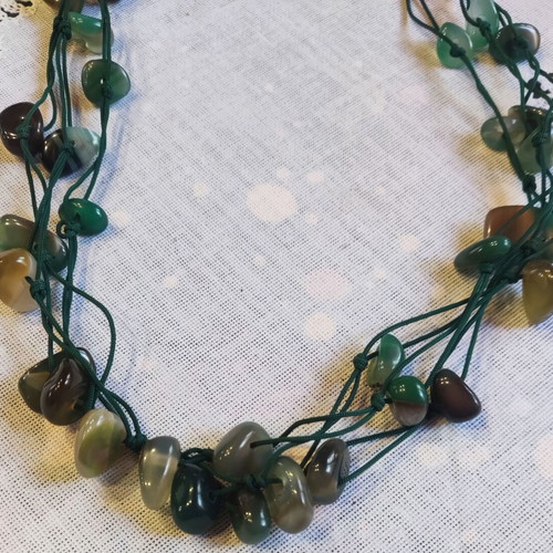 Handmade necklace with semi-precious stones like new, green