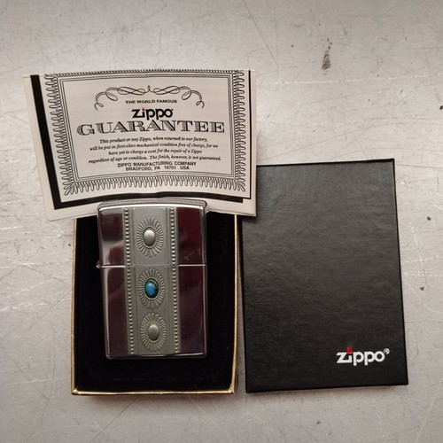 Zippo collectible lighter 2002 Native American turquoise