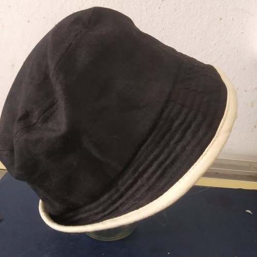 Black hat women-teenager-children hat with decorative white relay- new bucket hat