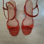 Orange platform sandals, size 38