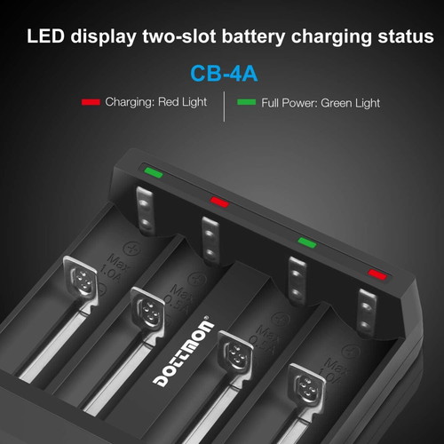 Dottmon LED 4-Slots Intelligent Universal Battery Charger new
