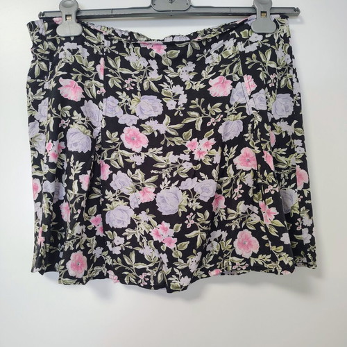 Floral skirt short with elastic, like new, H&M, multicolor, XL