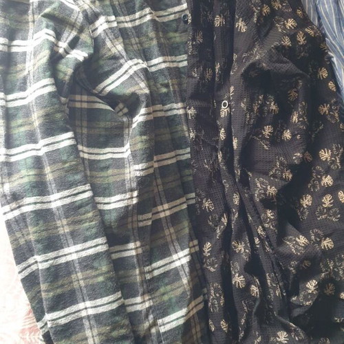 Winter dress shirts used, sizes Medium and Small, blue and white